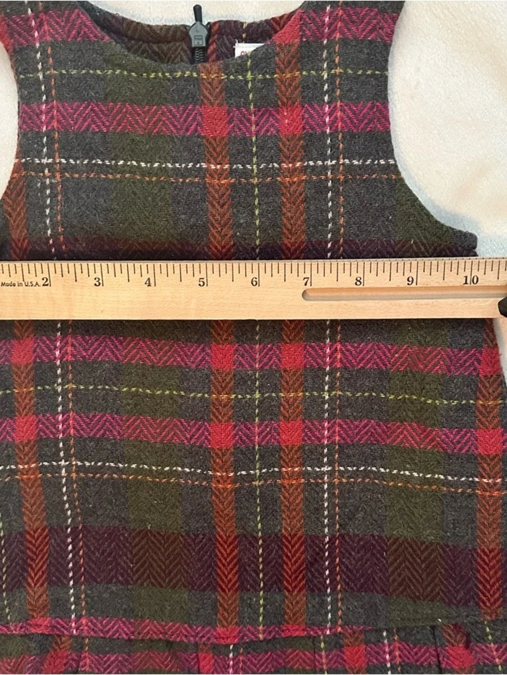 Vintage 2007 Gymboree Fall Forest Herringbone Plaid Jumper Dress 12-18M baby